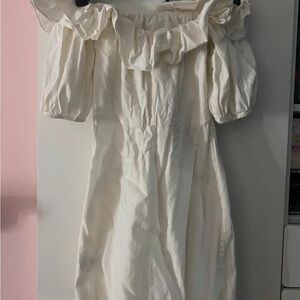 H&M Cream Off-Shoulder Dress